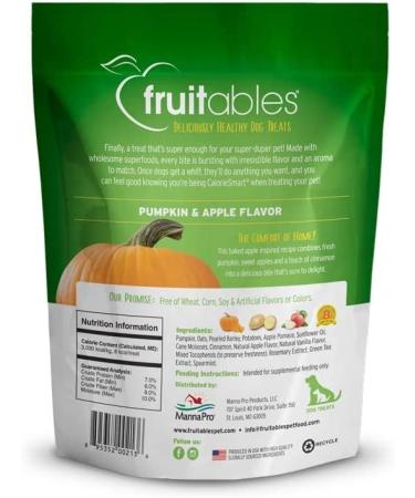 Fruitables Baked Dog Treats | Healthy Pumpkin & Apple Snacks | Low Calorie, Wheat, Corn & Soy Free - 7oz - Buy Online on GoSupps.com