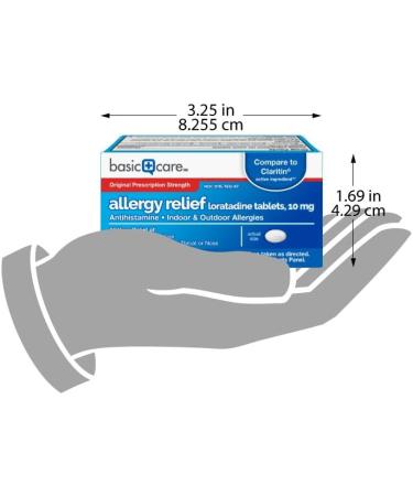 Amazon Basic Care Loratadine 10mg Tablets - 300 Count, 24-Hour Allergy Relief Antihistamine - Buy Online on GoSupps.com