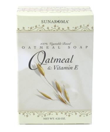 SUNAROMA Soap Oatmeal & Vitamin E Bar 4.25 Ounce Boxed (125ml) (Pack of 6)
