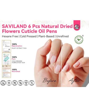 SAVILAND 6PCS Huile pour Ongles: 5ML Burelets d'Huile pour Ongles Base de Fleurs S ch es Soin Ongles et Cuticules Huile Cuticules Florales pour le Soin des Ongles Nourrit R pare et Renforce - Buy Online on GoSupps.com
