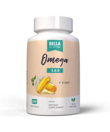 Bella All Natural Omega 3 6 9 with Garlic Oil - 200 Softgels - Buy Online on GoSupps.com