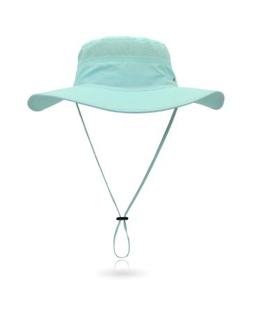 Outdoor Sun Hat Bucket Hats for Women Sun Protection Mesh Cap Quick-Dry UPF 50+ Coral Blue