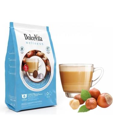 DOLCE VITA Dolce Gusto Compatible Hazelnut Light Pods Caff Latte Elegance with a Hazelnut Twist 16 Pods for Instant Sweet Velvety Delight. Low-Calorie Medium Roast 2pack - Buy Online on GoSupps.com