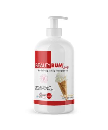 BeautyFit BeautyBum Pump Redefining Muscle Toning Lotion - Tightens Skin and Improves Appearance - Enhances Natural Elasticity and Firmness - Sculpt and Tone Problem Areas - Vanilla Shuga - 16 oz