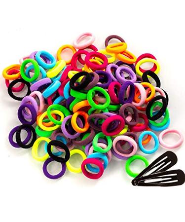 Elastic Hair Ties for Girls – 120PCS Seamless Premium Cotton Hair Baby Ponytail Holders Soft Elastic Bands for Hair, 1 Inch Baby Hair Bands for Toddlers Kids Girls Hair Accessories – 10 Colors Colorful (10 colors)