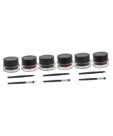 DRESSOOS 6 Pcs Eye Shadow Cream Black Eyebrow Black Eyeliner Dark Brown Eyeshadow Eye Liner and Brush