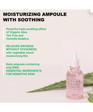 BJEWEL Pink Aloe Calming Ampoule 3.38 Fl Oz - 50 000ppm Aloe | Best Korean Skin Care for Soothing & Hydration - Buy Online on GoSupps.com