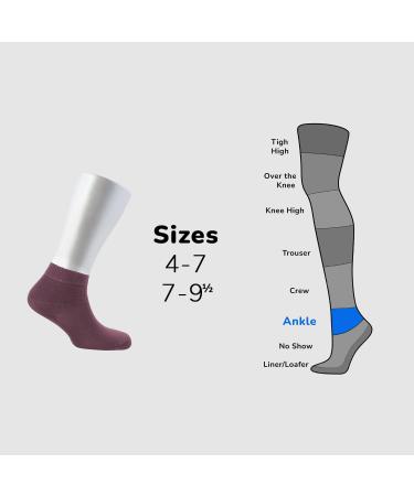 Cosyfeel Women Loose Diabetic Socks | 4-Pack Neuropathy Ankle Socks for Ladies | Super Soft Eco-Friendly Bamboo Material | Durable with Seamless Toe | Multicolour Patterns | 4 Seasons 7-9 1/2 GRAPE NECTAR - Buy Online on GoSupps.com