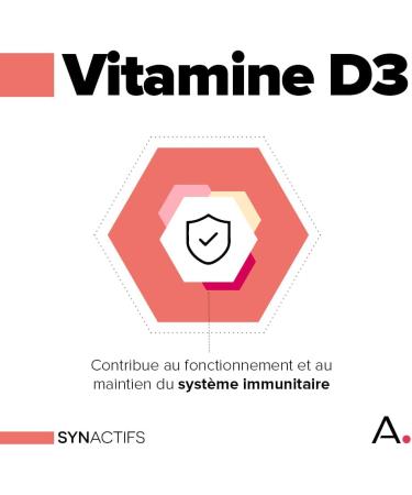 ARAGAN - Synactives - D3 Protect - Food Supplement Immunity - Strengthens the Immune System - Vitamin D3 Magnesium and Zinc - 60 capsules - 1 to 2 months taken - Made in France - Buy Online on GoSupps.com