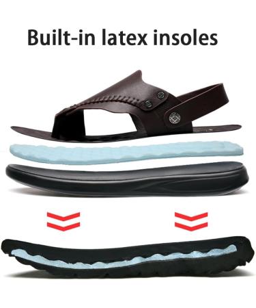 Buy Bunion Splints Men's Sandals - Stylish Leather Non-Slip Flip Flops for Hallux Valgus & Plantar Fasciitis | Summer Orthopedic Slippers - Size 8.5 Brown - Buy Online on GoSupps.com