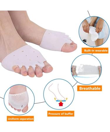 Five Toe Bunion Pads - Liquid Separators with Guards, Spacers & Correctors for Hallux Valgus - 1 Pair/Set - Buy Online on GoSupps.com