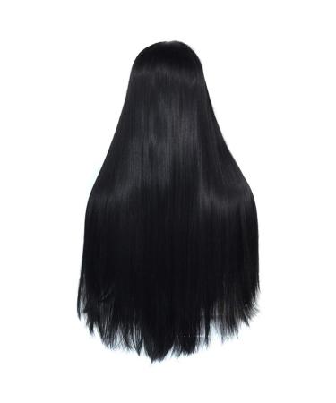 Buy Ladies Long Black Wig - Straight & Curly Brazilian Party Hair for 50s-80s Styles - International Shipping Available - Buy Online on GoSupps.com