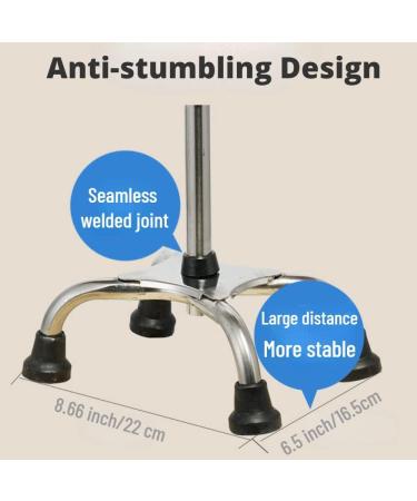 GHFTCCF Walking Crutches Elderly Walking Stick Multifunction Adjustable Walking Cane with 4-pronged Base Extra Stability Anti-Slip Crutch for Men & Women Lightweight Walking Aid Thicken 4-leg Crutch - Buy Online on GoSupps.com