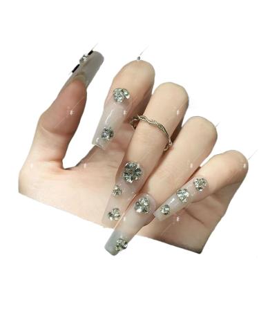 Temperament-Enhancing Nail Art Pile Drilling Hand-Wearing Pile Drilling Flash Drilling Pure Desire for Wind Explosion Nail Art.(X-Small)