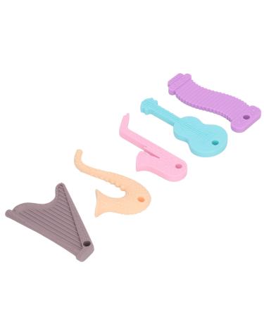 5pcs teething problems toy soft food quality silicone instrument form balanced texture interesting educational baby kaubeißring