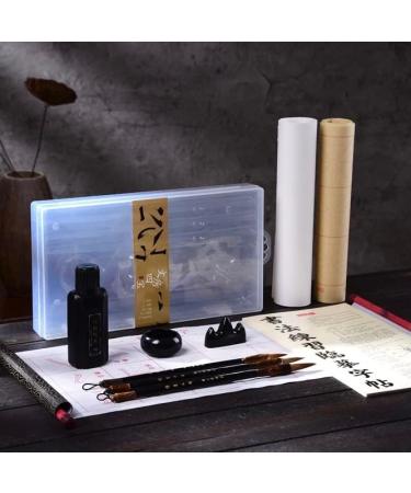 Chinese and Japanese Calligraphy Set with Brushes, Ink, and Water Writing Cloth - 9 Pcs Gift Set for Beginners - Buy Online on GoSupps.com