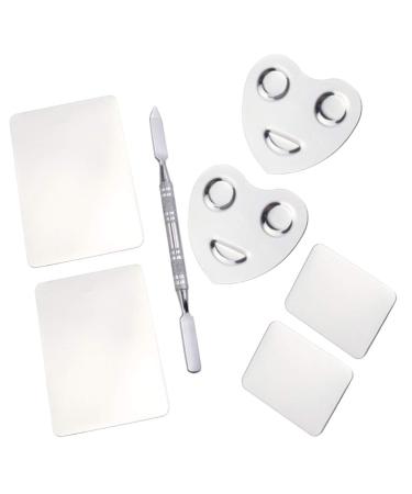 Minkissy 1 cosmetic mixing palette Color plate nail art color shell nail polish mixing shell cosmetic palette white color pallets watercolor color tray pallet knife smile face spatula