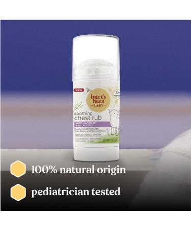 Organic Baby Chest Rub Stick with Coconut Oil, Shea Butter, Manuka Honey - Lavender & Eucalyptus scent - Buy Online on GoSupps.com