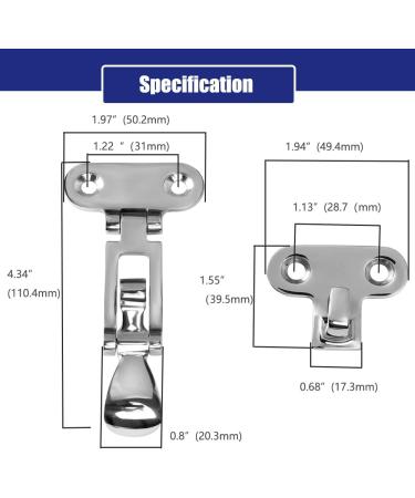 Marine Grade Boat Door Hatch Anti-Rattle Latches - 316 Stainless Steel (2 PCS) - Buy Online on GoSupps.com