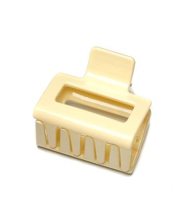 Small Jelly Square Hair Clip Beautiful Women's Hair Clip Headpiece Elegant Hair Accessory (Cream)