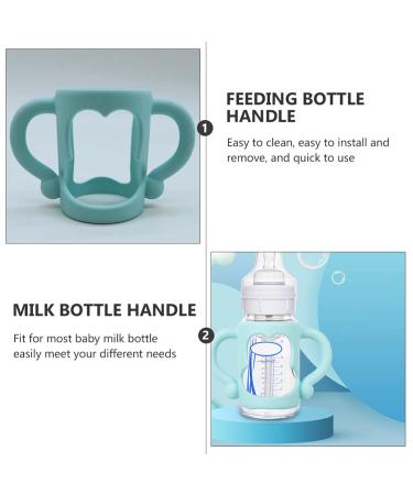NUOBESTY Glass Water Bottle Sleeve 2Pcs Baby Bottle Handles Silicone Bottle Handles Standard Baby Bottles for Wide- Neck Baby Bottles (Blue) Baby Bottle Holder Grip - Buy Online on GoSupps.com
