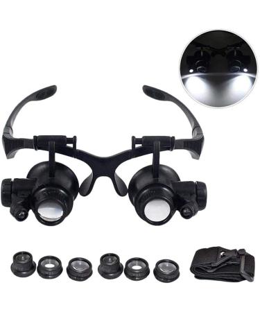 Headband Magnifier Head MountLighted Magnifying Glasses New Headband Head-Worn Glasses Magnifier 10X 15X 20X 25X LED Jeweler Watch Repair Magnifying Eye Glass Loupe Binocular Magnifier for Jewelry - Buy Online on GoSupps.com