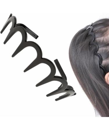 Unisex Wavy Headband Black Spring Wavy Metal Hair Band with Long Teeth Hairhoop Sports Headband Headwear Accessories Black 1pc Wavy Hairhoop - Buy Online on GoSupps.com