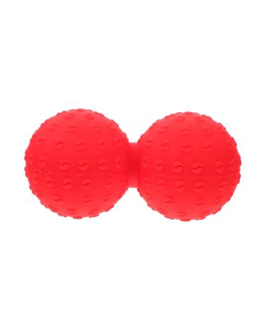 Gatuida Portable Massager Yoga Massage Ball Peanuts Peanut Balls Earth Tone Silica Gel Body Massager 12X6.3X6.3cm Red
