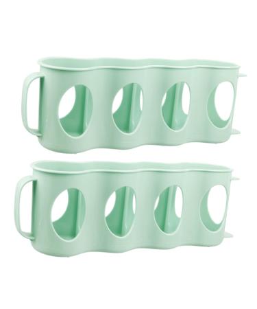 Alipis 2pcs 4 Holder Plastic Refrigerator Hand Can Storage Section Pull Beverage Green Type Organizer Green 10.5X30CM