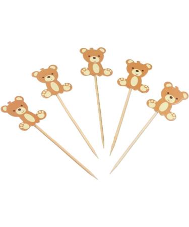 Leadigol 40PCS Bear Cupcake Toppers Bear Cake Toppers Birthday Party Decoration Bear Theme Cupcake Toppers for Wedding Birthday Party Supplies - Buy Online on GoSupps.com