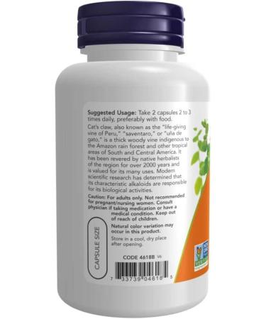 NOW Supplements Cats Claw 500mg Capsules 100 Count - Buy Online on GoSupps.com