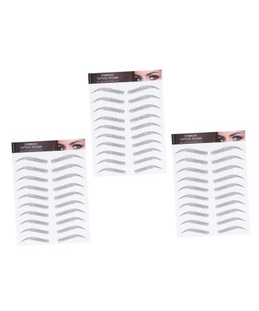 Ipetboom 3 Sheets Waterproof Eyebrow Stickers Lazy Eyebrow False Eyebrows Cosmetics Man Water Proof Template 21x15cm Black
