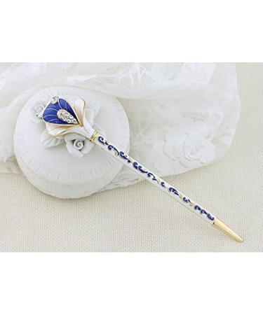 Chinese Traditional Classical Hair Pins Stick Crystal Antique Lotus Fork Hairpin hair Sticks hair Chopsticks wedding Hair Jewelry (#GOLD) - Buy Online on GoSupps.com
