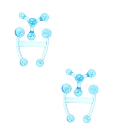 Beavorty 4 Pieces Massager Four-foot Massage Button Back Scratcher PVC Portable 9.50X9.00X8.50CMx2pcs Bluex2pcs
