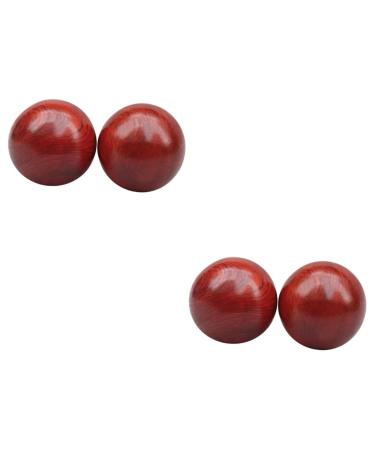 Healvian 4 pieces massage roller wooden massage hand exercise baoding balls no bell play massage balls for the hands rolling hand body massage wrist muscle wooden hand bell bamboo