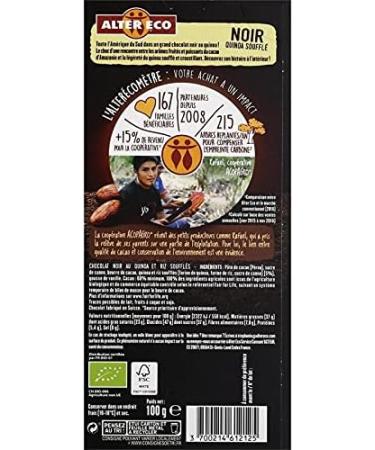 Alter Eco - Organic Quinoa Black Chocolate 100 g - Pack of 4 - Buy Online on GoSupps.com
