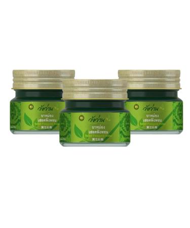 Thai Green Balm All-Natural Ingredients Set of 3 Jars 30g Each Saled Pangpon Balm Thai Herbal Balm (3x30g SL Balm)