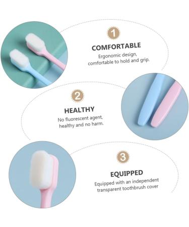 Minkissy 6-Pack Portable Pink Toothbrushes for Adults | Safe Oral Care & Dental Clean | Ideal for Home & Travel - Buy Online on GoSupps.com