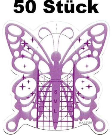 50-Piece Self-Adhesive Silver Purple Butterfly Stencils for Nail Art | International Shipping - Buy Online on GoSupps.com