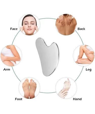 Gobabo Gua Sha Stainless Steel Face Tool | Heart-Shaped Lymphatic Drainage Massage Tool for Face Eyes Neck & Body - Buy Online on GoSupps.com