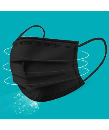 Black-50pack Disposable Face Masks Ear Loop. Protective breathable dust-proof 3protective non woven layer mask. Non-Medical Protective Disposable Mask for everyday use. - Buy Online on GoSupps.com