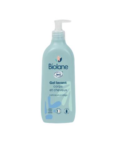 Biolane - 2 in 1 BIO washing gel - Gently cleanses baby's body and hair - 500 ml, Packaging may vary