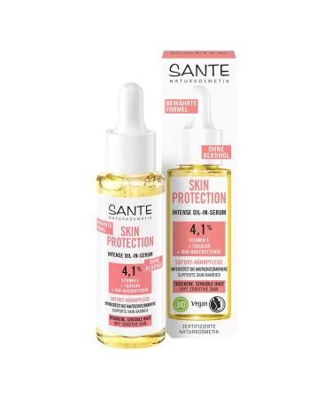 LOGOCOS SANTE Naturkosmetik Serum with vitamin E squalane and organic rosehip oil direct nourishing care for soothing regenerated skin and a soft skin feeling Skin Protection Intense
