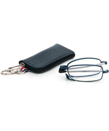 MMOWW Foldable Anti-Blue Light Reading Glasses for Women & Men - Telescopic Rod Zipper Keychain Mini Size (+2.5 Blue) - Buy Online on GoSupps.com