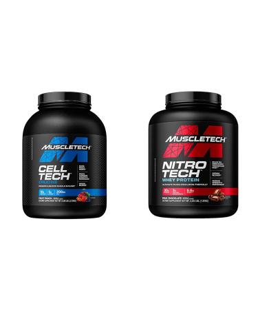 MuscleTech Creatine Monohydrate Powder Cell-Tech Creatine Powder & n Powder Nitro-Tech Whey Protein Isolate & Peptides | Milk Chocolate 4 Pound (Pack of 1) 40 Servings Fruit Punch + Powder 40 Servings 56 Servings (Pack o