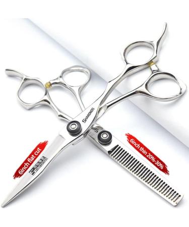 Japan 440 Steel Professional Hairdressing Scissors | Barber Thinning Shears 5.5/6/6.5 inch (6 inch-2pc) - Premium Quality for Precision Cutting - Buy Online on GoSupps.com