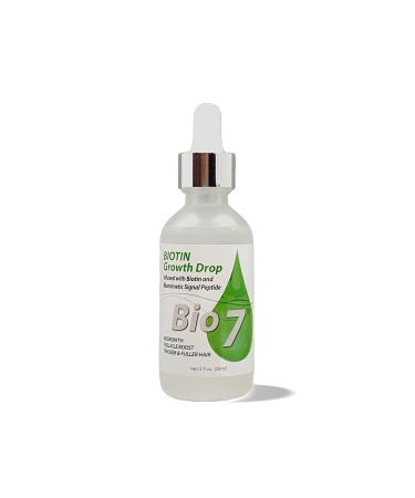 BIO7 BIOTIN GROWTH DROP INFUSED BIOMIMETIC SIGNAL PEPTIDE   2 Fl Oz   Improve the Appearance of Hair Loss By Looking Visibly Longer  Thicker  Boost Follicle Growth   By Natures