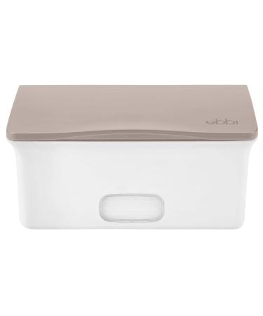 Ubbi Baby Wipes Dispenser - Weighted Plate & Secure Seal | Fresh Wipes Essential for Nursery & Baby Registry - Taupe - Buy Online on GoSupps.com