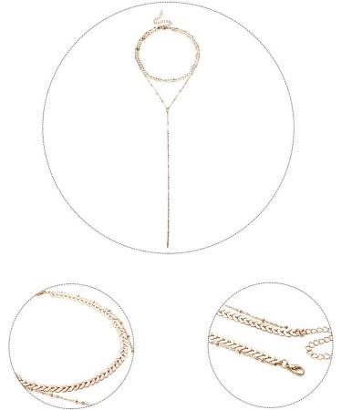 Shop Olbye Wrap Y Necklace Choker - Gold Sequin Pendant & Tassel Chain Jewelry for Women | International Shipping - Buy Online on GoSupps.com