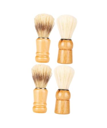 Fomiyes 4 pieces of the beards of the roofs Razor Friseur Razor Brazil Goat beard template for men hairdressing dust brush The art of shaving travel nylon wool neck shaving foam
